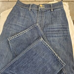 Shaina Mote Classic Blue Denim Jeans High Waist Wide Leg